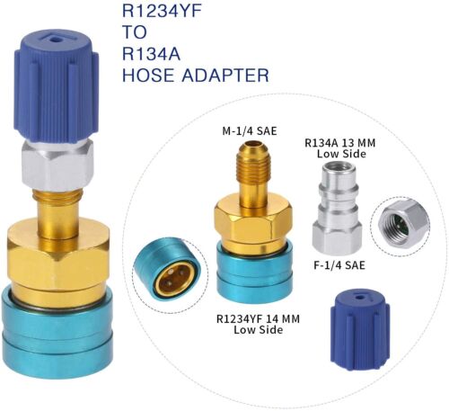 R1234YF to R134A Low Side Quick Coupler R12 to R134A Hose Adapter for Car AC