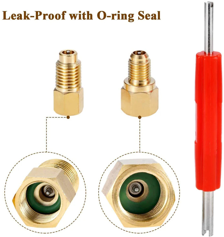 R12 R22 to R134a Adapters Kit Vacuum Pump Port Conversion Retrofit Kit w Remover