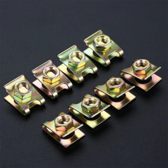20Pcs Automotive U Type Retaining Clips Car License Plate Fasteners Metal Nuts